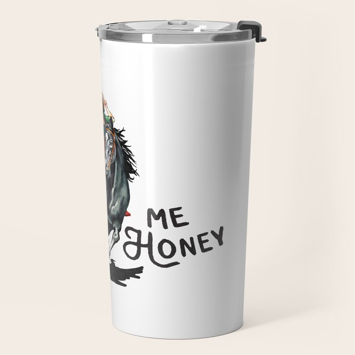 "Don't Call Me Honey" Cowgirl On Horseback Shooting a Rattlesnake Travel Mug Gallery Image 2