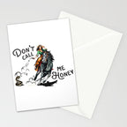"Don't Call Me Honey" Cowgirl On Horseback Shooting a Rattlesnake Stationery Card Gallery Image 2