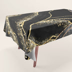 Black Night Glamour Marble Landscape Tablecloth Gallery Image 1