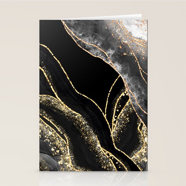Black Night Glamour Marble Landscape Stationery Card Gallery Image 2