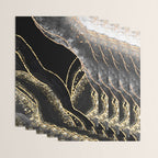 Black Night Glamour Marble Landscape Wrapping Paper Gallery Image 3