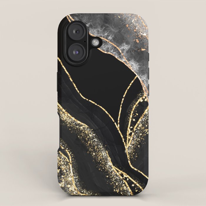 Black Night Glamour Marble Landscape iPhone Case Gallery Image 1
