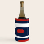 Mid Century Modern Piquet Pattern in Nautical Navy Blue, Red, and White Wine Chiller Gallery Image 3