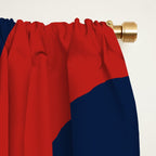 Mid Century Modern Piquet Pattern in Nautical Navy Blue, Red, and White Window Curtain Gallery Image 2