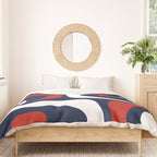 Mid Century Modern Piquet Pattern in Nautical Navy Blue, Red, and White Duvet Cover Gallery Image 3