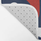 Mid Century Modern Piquet Pattern in Nautical Navy Blue, Red, and White Bath Mat Gallery Image 2