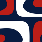 Mid Century Modern Piquet Pattern in Nautical Navy Blue, Red, and White Coffee Mug Gallery Image 2