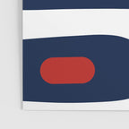 Mid Century Modern Piquet Pattern in Nautical Navy Blue, Red, and White Poster Gallery Image 3