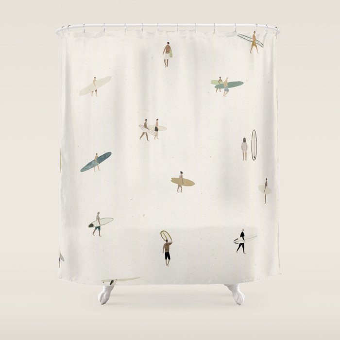 Tiny Surfers Shower Curtain Gallery Image 1