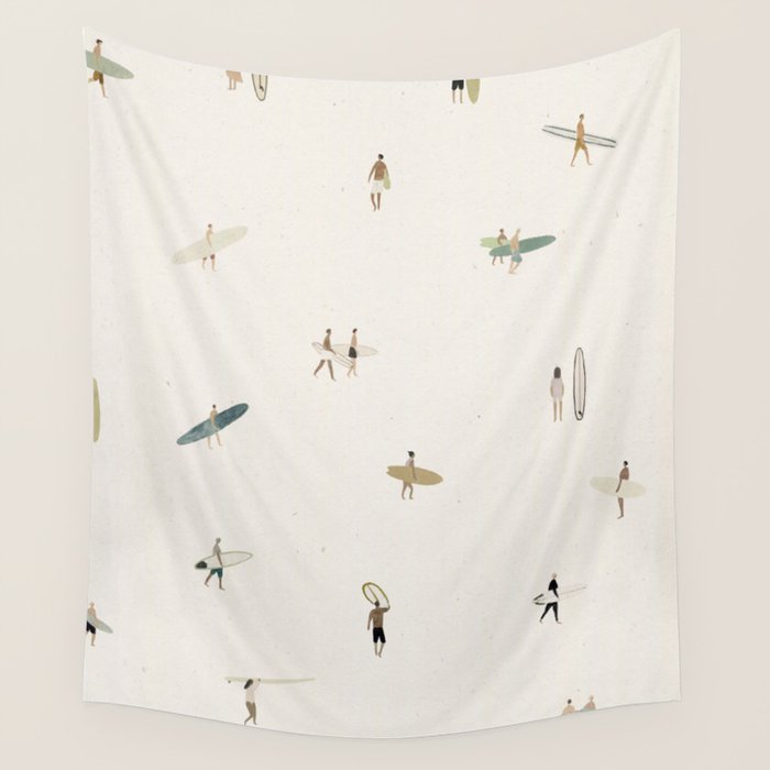 Tiny Surfers Wall Tapestry Gallery Image 1