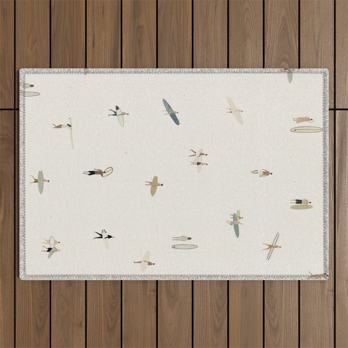 Tiny Surfers Outdoor Rug