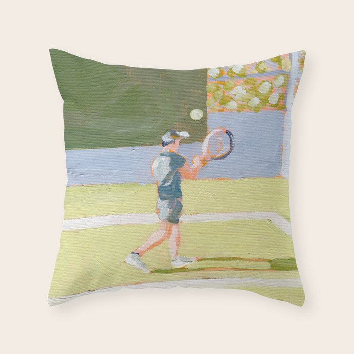 Tennis Player Throw Pillow Gallery Image 1