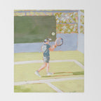 Tennis Player Throw Blanket Gallery Image 2