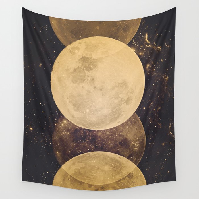 Gold Moon Phases Wall Tapestry Gallery Image 4