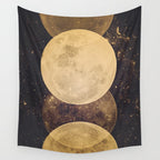 Gold Moon Phases Wall Tapestry Gallery Image 4
