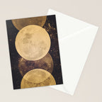 Gold Moon Phases Stationery Card Gallery Image 2