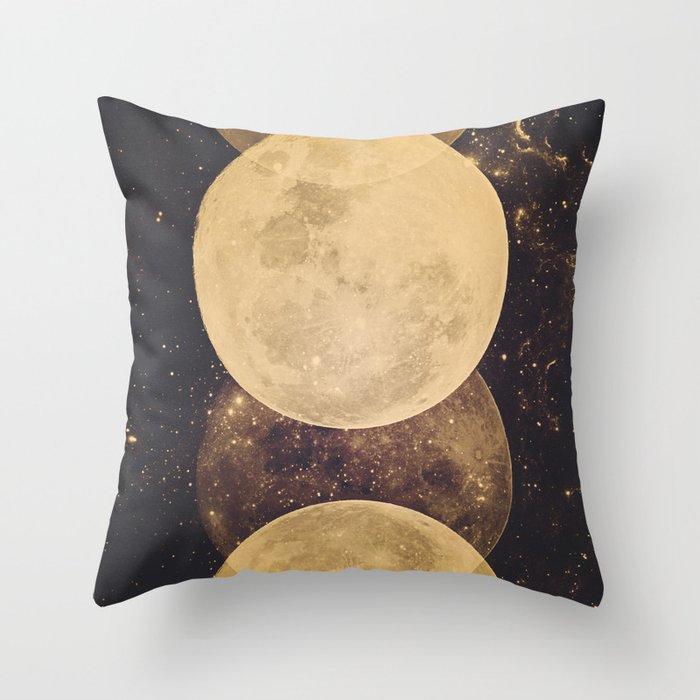 Gold Moon Phases Throw Pillow Gallery Image 6