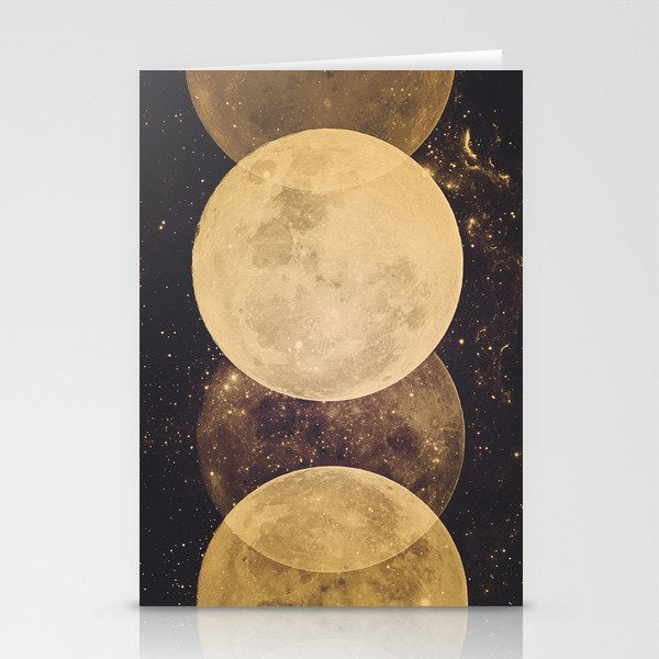Gold Moon Phases Stationery Card Gallery Image 2