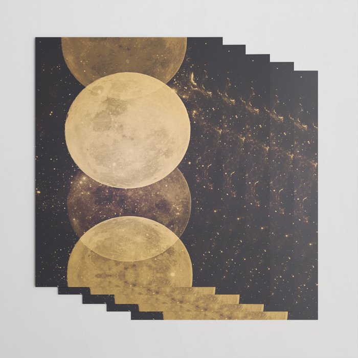Gold Moon Phases Wrapping Paper Gallery Image 3
