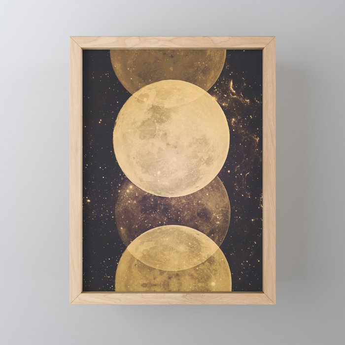 Gold Moon Phases Mini Art Print Gallery Image 1