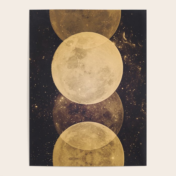 Gold Moon Phases Poster Gallery Image 1