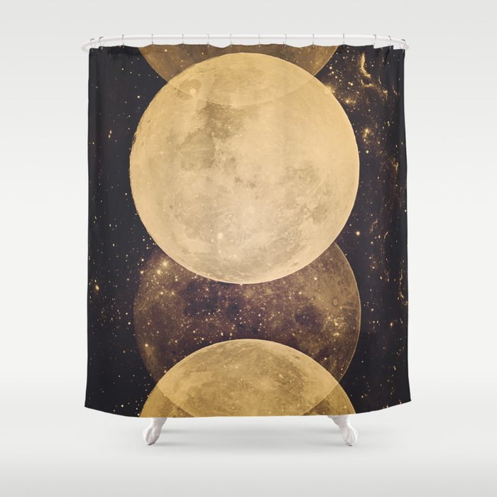 Gold Moon Phases Shower Curtain Gallery Image 1