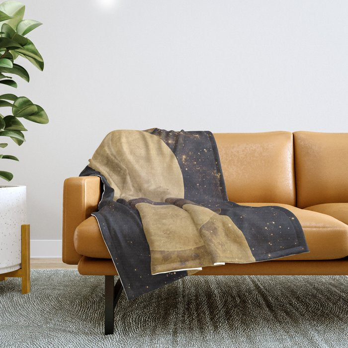 Gold Moon Phases Throw Blanket Gallery Image 1