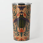 Beetle and Butterfly Botanical Design Travel Mug Gallery Image 1