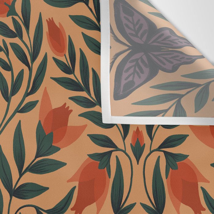 Beetle and Butterfly Botanical Design Wall Tapestry Gallery Image 3