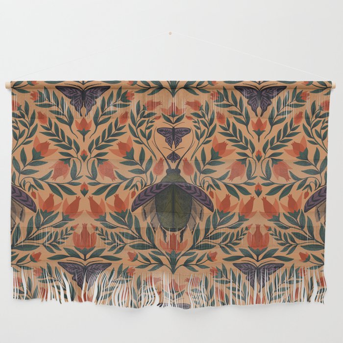 Beetle and Butterfly Botanical Design Wall Hanging Gallery Image 1