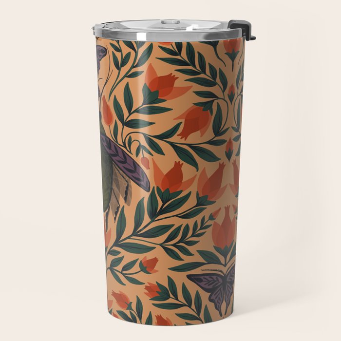 Beetle and Butterfly Botanical Design Travel Mug Gallery Image 2