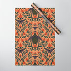 Beetle and Butterfly Botanical Design Wrapping Paper Gallery Image 1