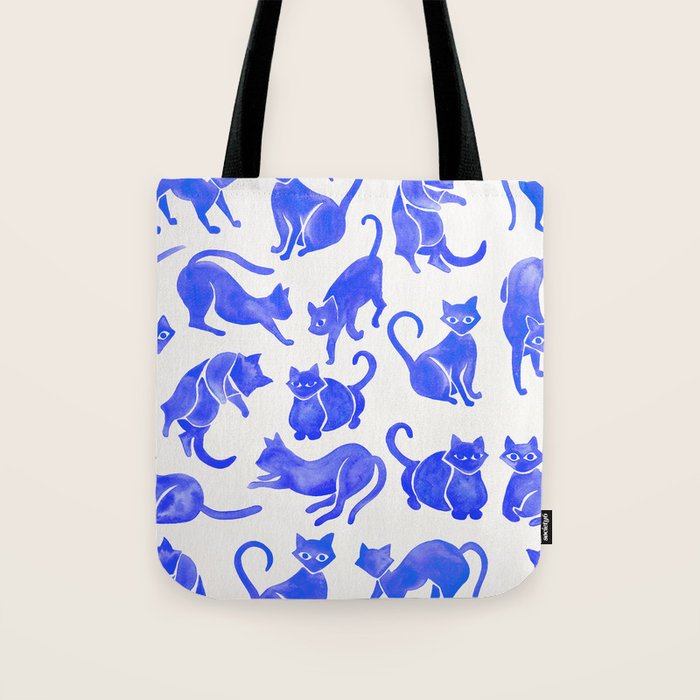 Cat Positions - Blue Palette Tote Bag Gallery Image 1