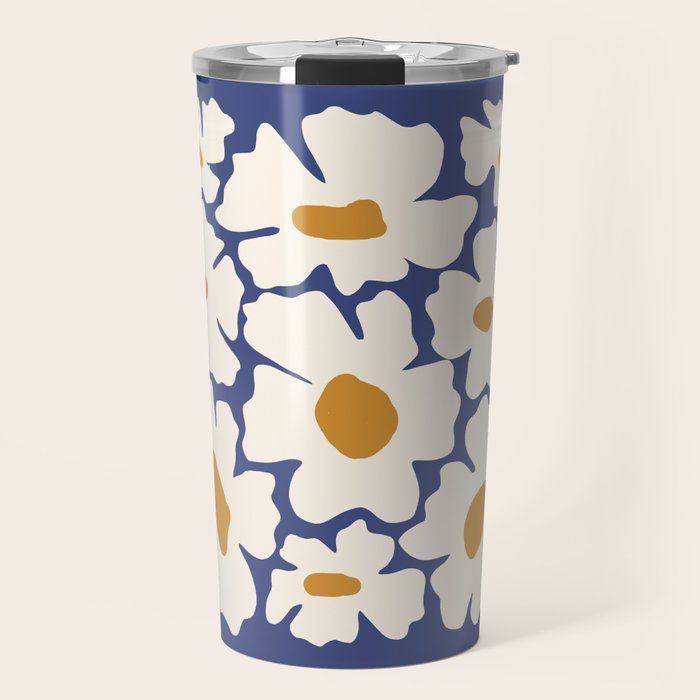 Boho Blue blossom garden  Travel Mug Gallery Image 1