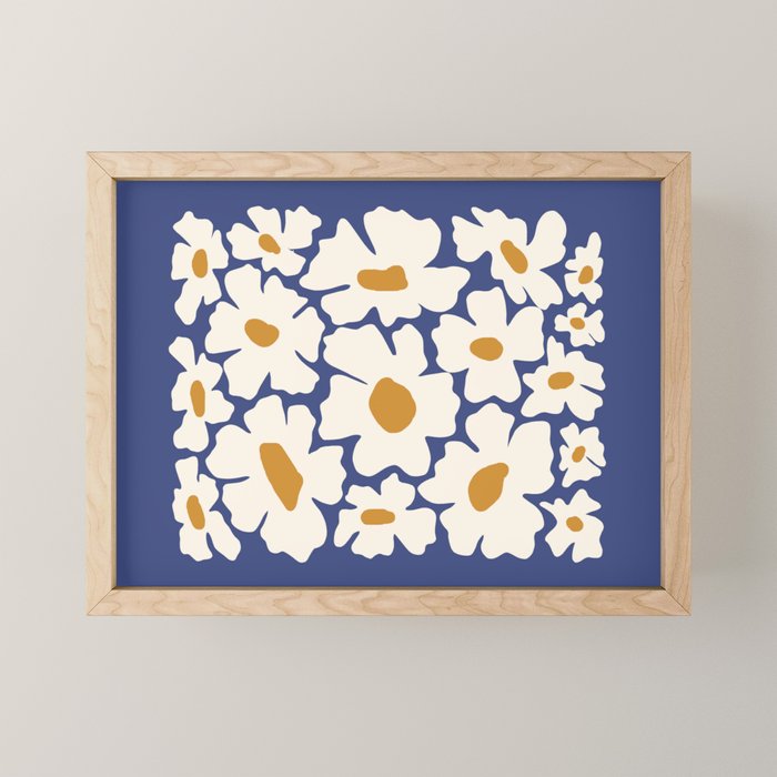 Boho Blue blossom garden  Mini Art Print Gallery Image 1
