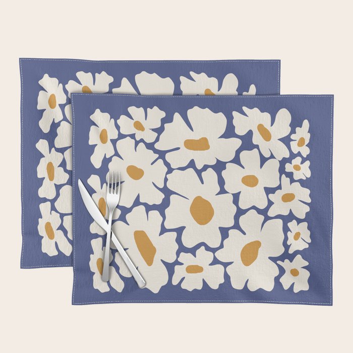 Boho Blue blossom garden  Placemat Gallery Image 1