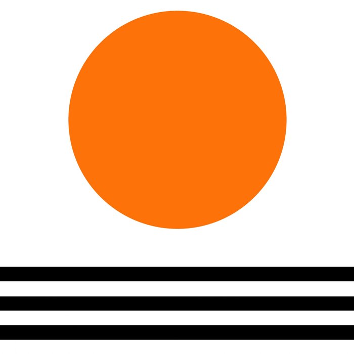 Orange Zen Sunset Minimalist Art Black Stripes Simple Art Coffee Mug Gallery Image 2