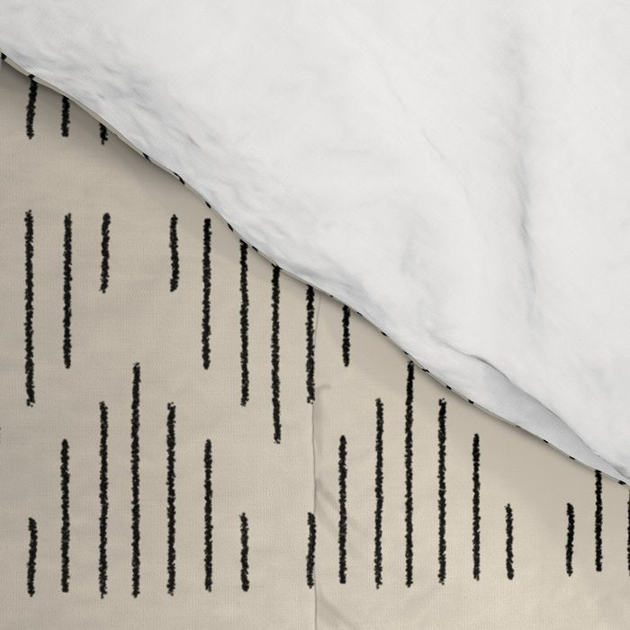 Modern Mudcloth 3, Black on Cream Comforter Gallery Image 4