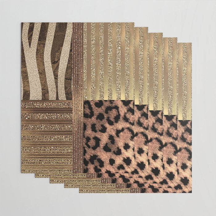 Gold Lioness Safari Chic Wrapping Paper Gallery Image 3