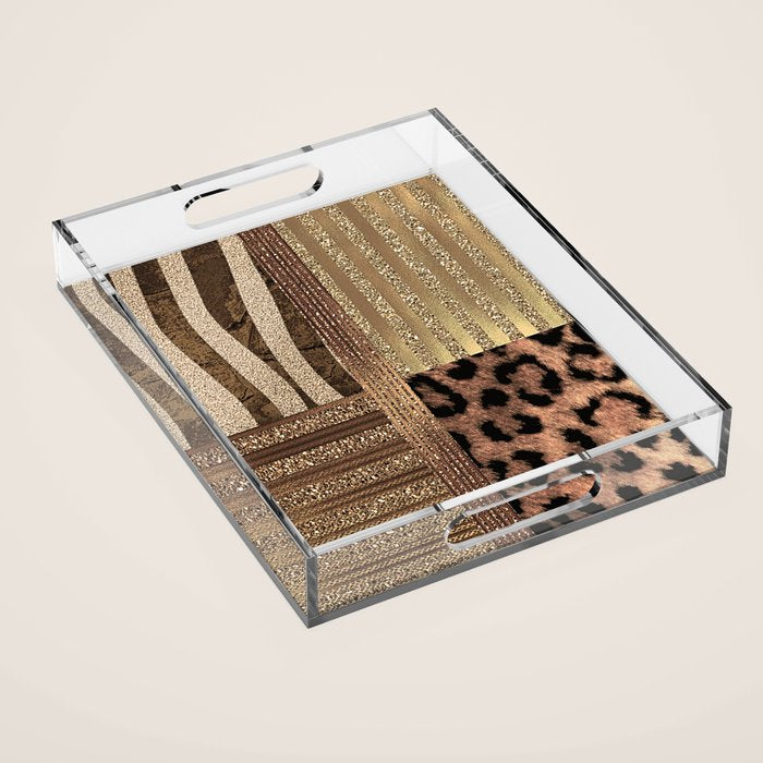Gold Lioness Safari Chic Acrylic Tray Gallery Image 1