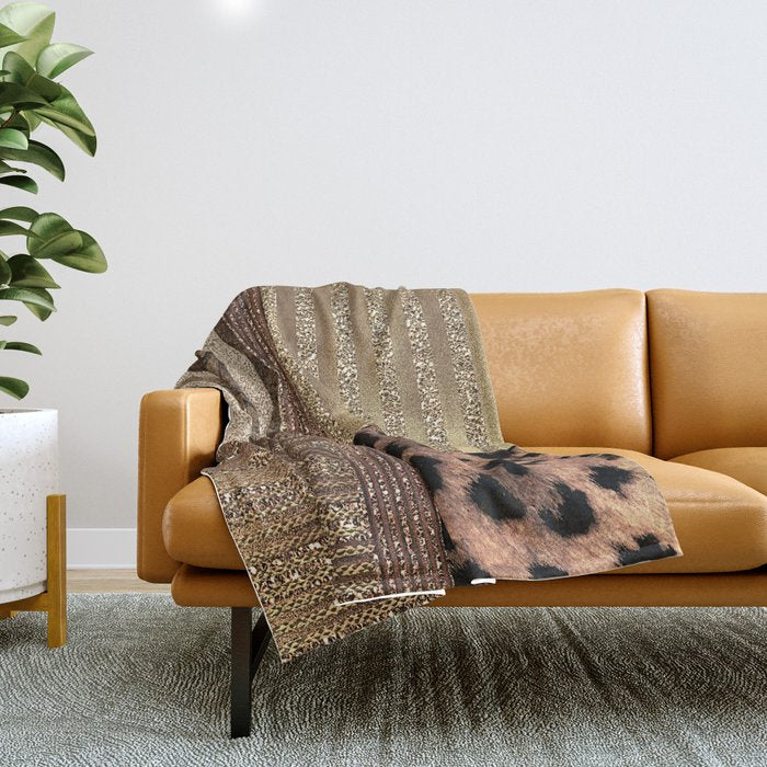 Gold Lioness Safari Chic Throw Blanket Gallery Image 1