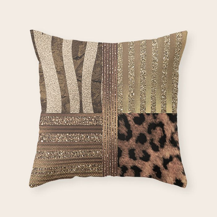 Gold Lioness Safari Chic Throw Pillow Gallery Image 6