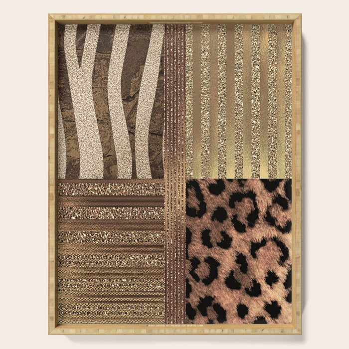 Gold Lioness Safari Chic Serving Tray Gallery Image 1