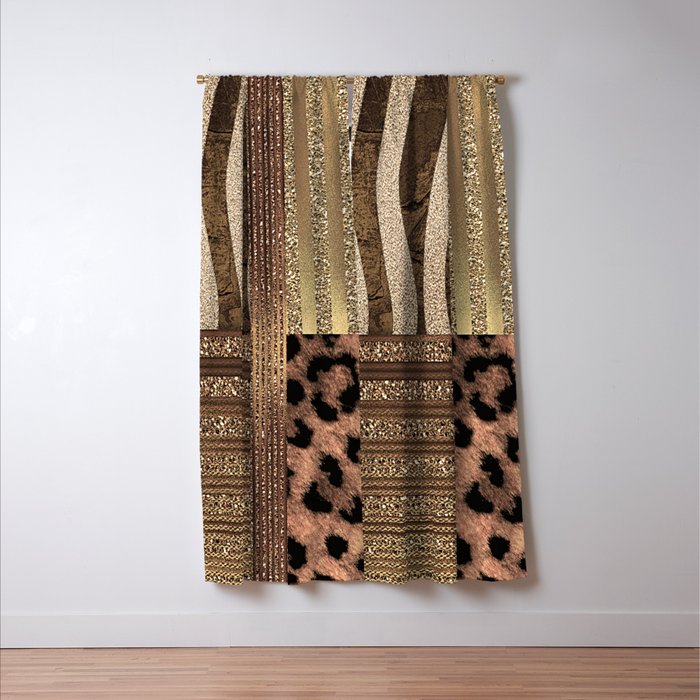 Gold Lioness Safari Chic Window Curtain Gallery Image 3