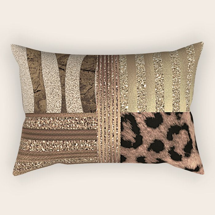Gold Lioness Safari Chic Rectangular Pillow Gallery Image 1