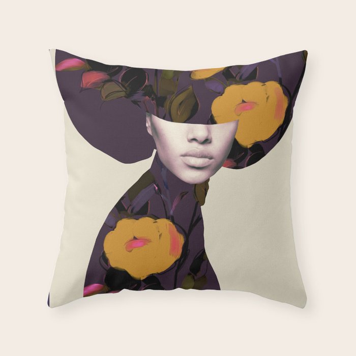 Portrait 4 Throw Pillow Gallery Image 1