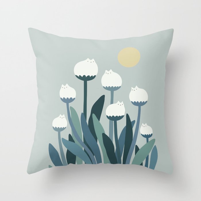 Cat and Plant 76 Throw Pillow Gallery Image 6