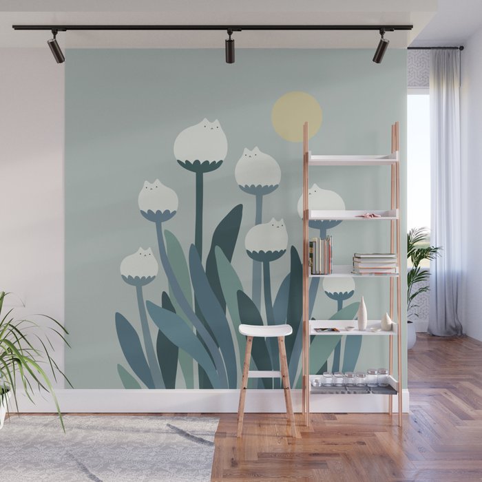 Cat and Plant 76 Wall Mural Gallery Image 1