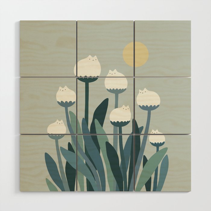 Cat and Plant 76 Wood Wall Art Gallery Image 1