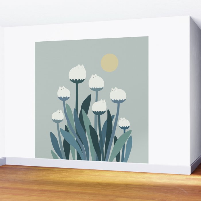 Cat and Plant 76 Wall Mural Gallery Image 2